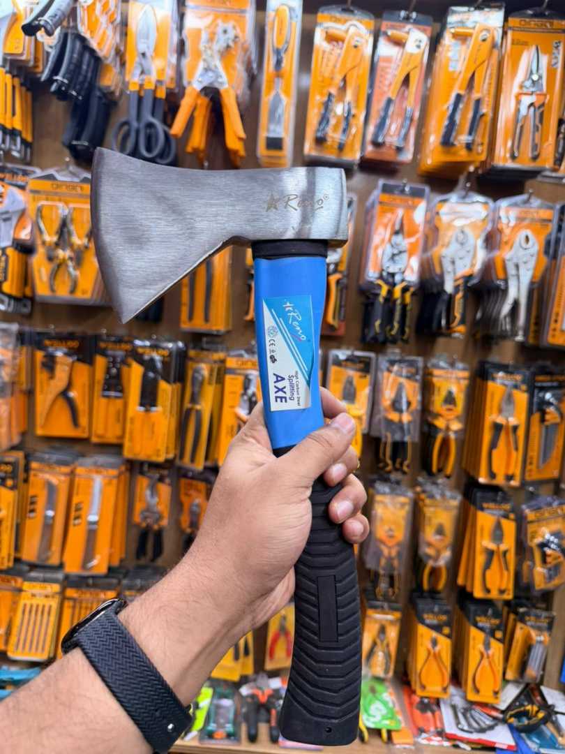 Reno, Hand Axe, Steel Axe, Wood Cutting, Camping Tool, Garden Tool, Farming Tool, Heavy Duty, 1kg Axe, 14 Inch Axe, Anti Slip Grip, Hardware Tools, Hand Tools, Hatchet Axe, Outdoor Equipment