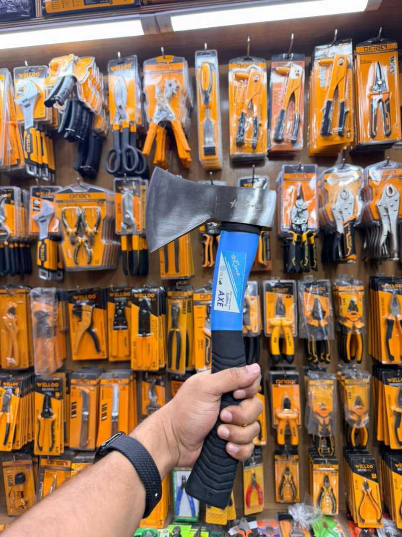 Reno, Hand Axe, Steel Axe, Wood Cutting, Camping Tool, Garden Tool, Farming Tool, Heavy Duty, 1kg Axe, 14 Inch Axe, Anti Slip Grip, Hardware Tools, Hand Tools, Hatchet Axe, Outdoor Equipment
