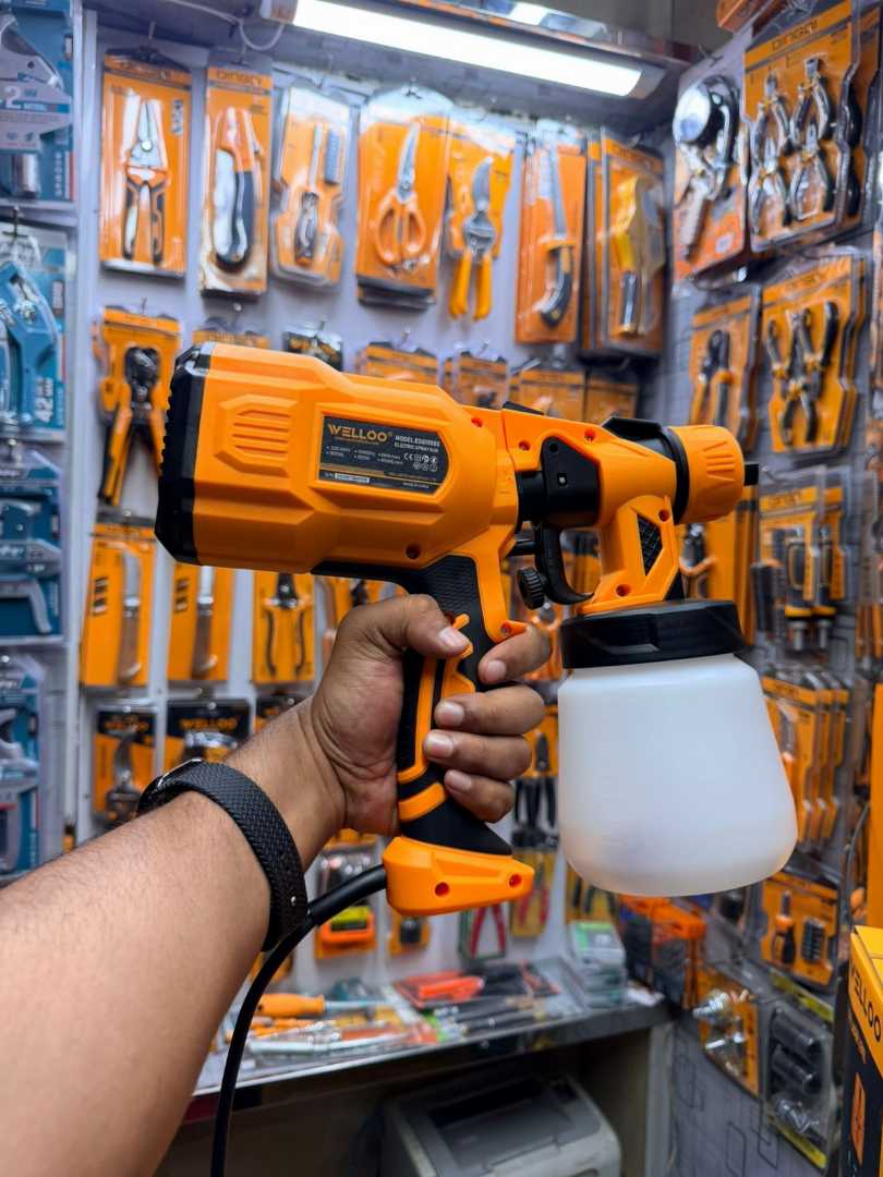 WELLOO ESG15550, Electric Spray Gun, 550W Paint Sprayer, Portable Spray Gun, Paint Sprayer Machine Bangladesh, Wall Painting Machine, Furniture Paint Sprayer, Electric Paint Gun, DIY Painting Tool, WELLOO Power Tools