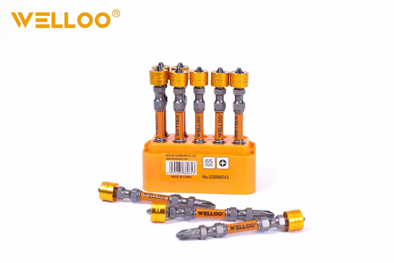 WELLOO SDB88065, WELLOO Screw Bit Set, 5PCS Screw Bit Set, S2 Alloy Steel Screw Bits, Magnetic Screwdriver Bits, HRC 58-62 Screw Bit, Impact Driver Bit Set, Precision Screw Bits, Power Tool Accessories, Screw Bit Set Price in Bangladesh