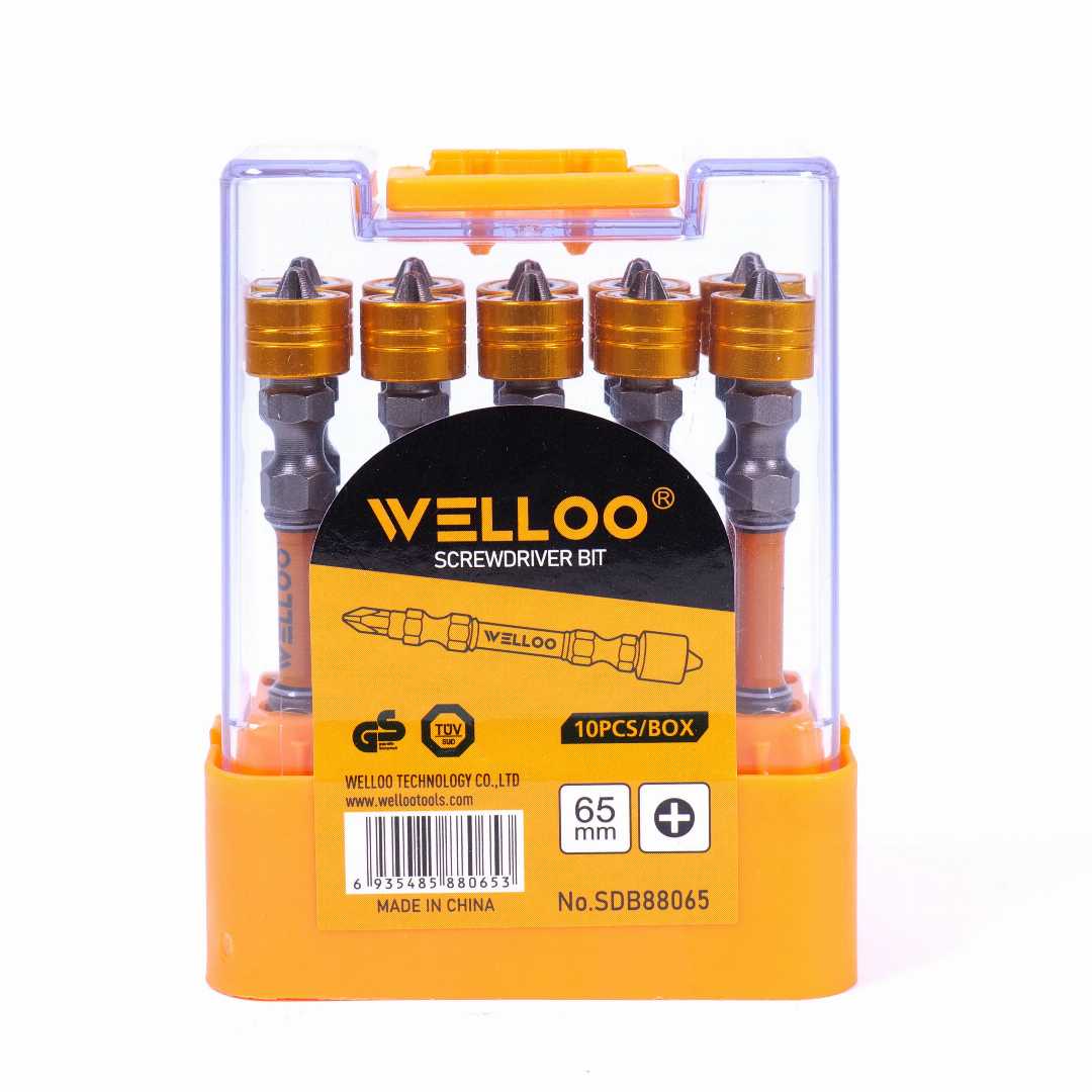 WELLOO SDB88065, WELLOO Screw Bit Set, 5PCS Screw Bit Set, S2 Alloy Steel Screw Bits, Magnetic Screwdriver Bits, HRC 58-62 Screw Bit, Impact Driver Bit Set, Precision Screw Bits, Power Tool Accessories, Screw Bit Set Price in Bangladesh