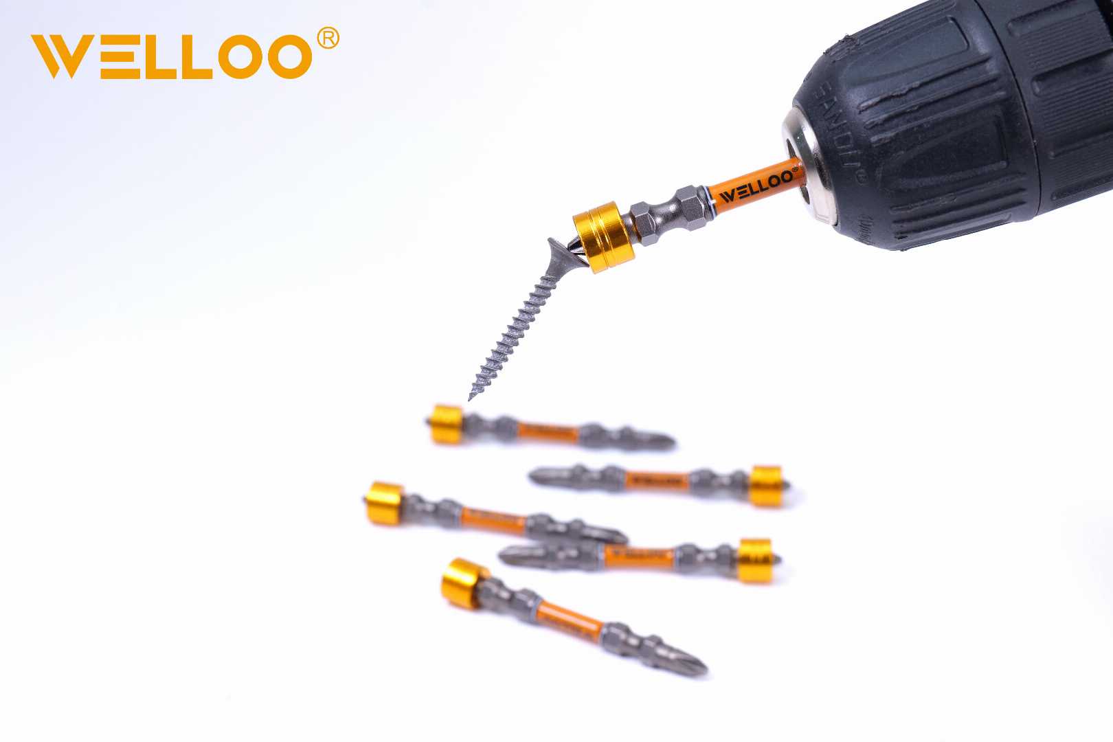 WELLOO SDB88065, WELLOO Screw Bit Set, 5PCS Screw Bit Set, S2 Alloy Steel Screw Bits, Magnetic Screwdriver Bits, HRC 58-62 Screw Bit, Impact Driver Bit Set, Precision Screw Bits, Power Tool Accessories, Screw Bit Set Price in Bangladesh