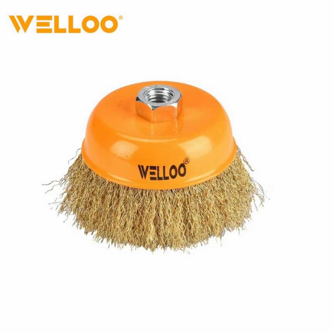 WELLOO WCC12075, WELLOO Cup Wire Brush, 75mm Wire Cup Brush, Stainless Steel Wire Brush, Angle Grinder Wire Brush, Rust Removal Brush, Paint Removal Wire Brush, Metal Cleaning Brush, Surface Preparation Brush, Cup Wire Brush Price in Bangladesh