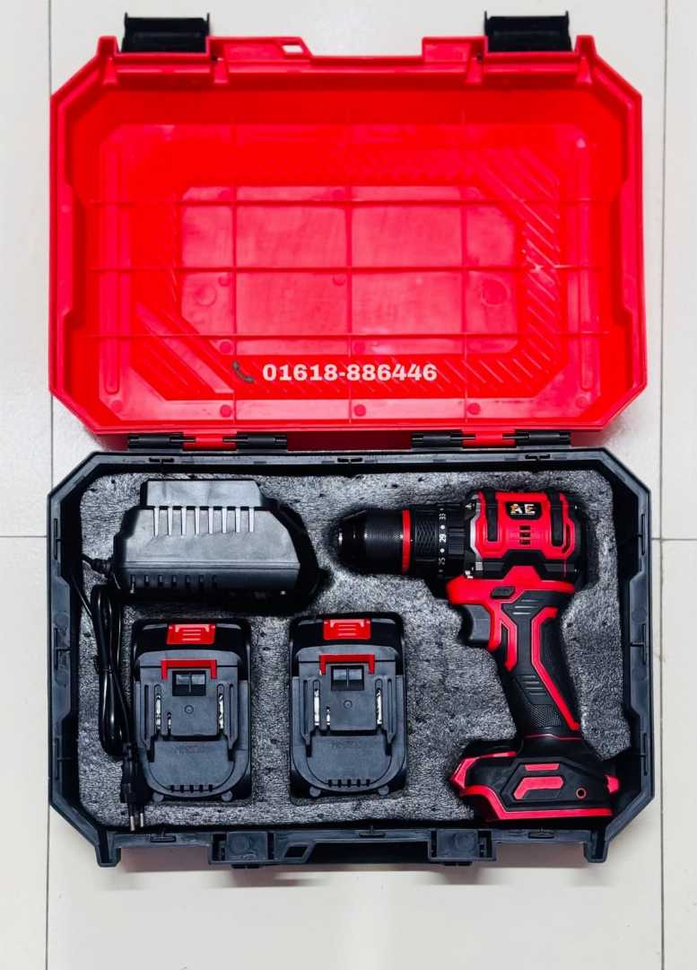 AE 21V Cordless Drill, AE Brushless Drill, AE Drill Machine, 21V Cordless Drill Bangladesh, Brushless Drill Driver, Lithium-Ion Drill Machine, Double Battery Drill, Professional Cordless Drill, Electric Drill Machine, Power Tools Bangladesh, AE Power Tools, Drill Machine Price BD.
