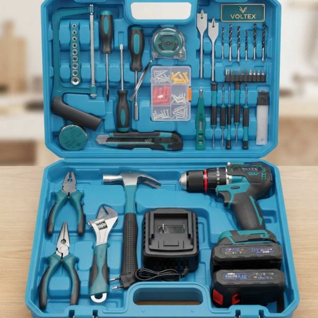 VOLTEX,32V,Brushless,Combo,Cordless,Drill,Machine,With,117,Pcs,Accessories,Tool,Kit,-,High-Performance,Heavy,Duty,Power,Tool,Set