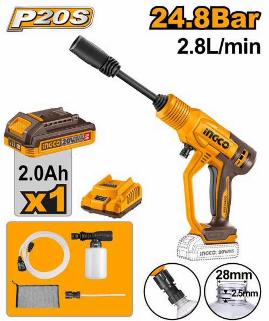 INGCO,20V,Cordless,pressure,washer-CPWLI20362
