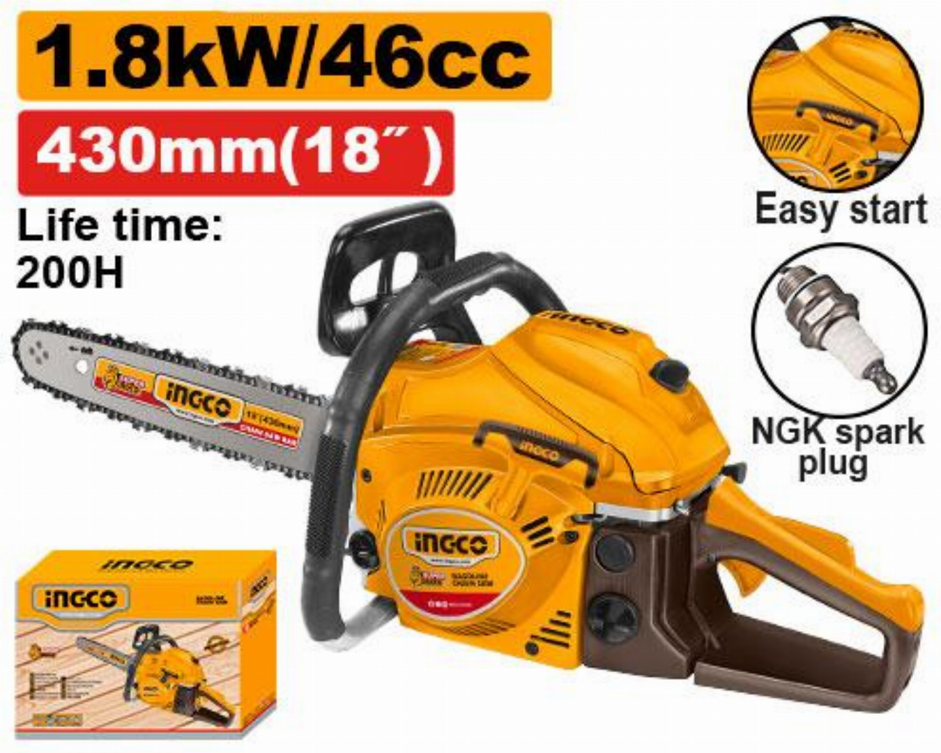 ingco,46cc,430mm(18inch),Gasoline,chain,saw-GCS5451811
