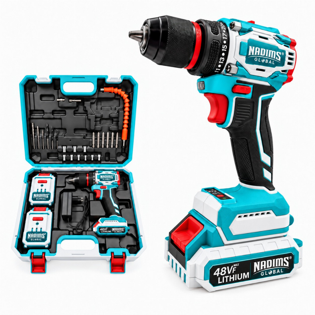 NADIMS,GLOBAL,48VF,Max,Lithium,Cordless,Drill,&,Tool,Kit,(Complete,Set)
