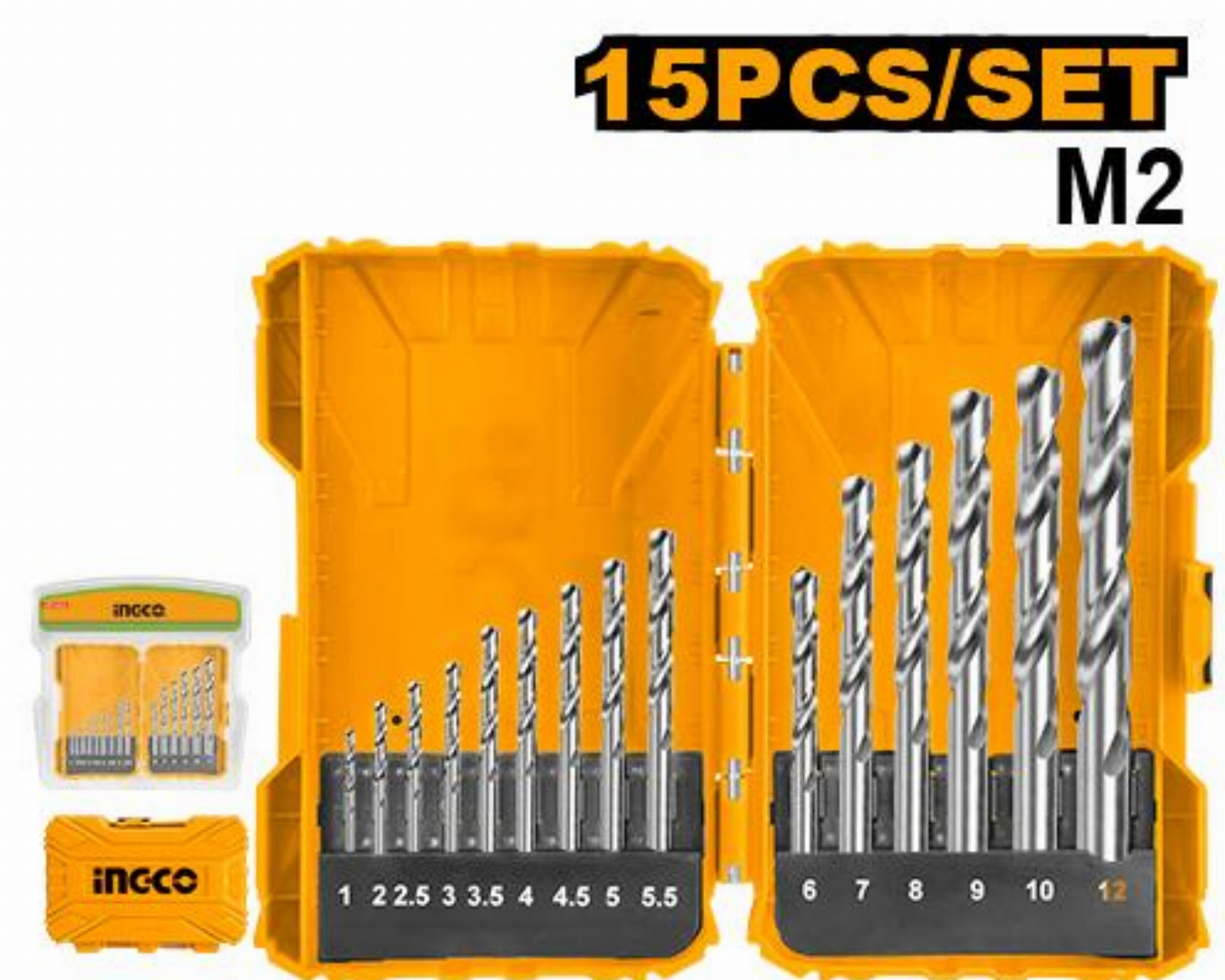 ingco,15,Pcs,HSS,m2,drill,bits,set-,AKDL51502
