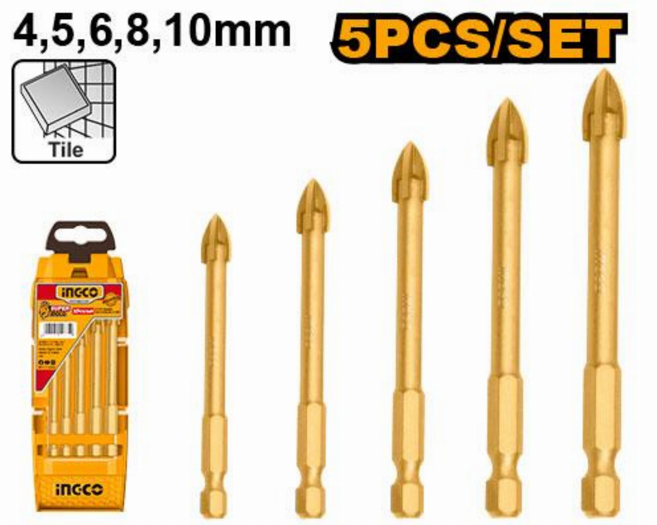 ingco,5,Pcs,Glass,drill,bits-AKD7058