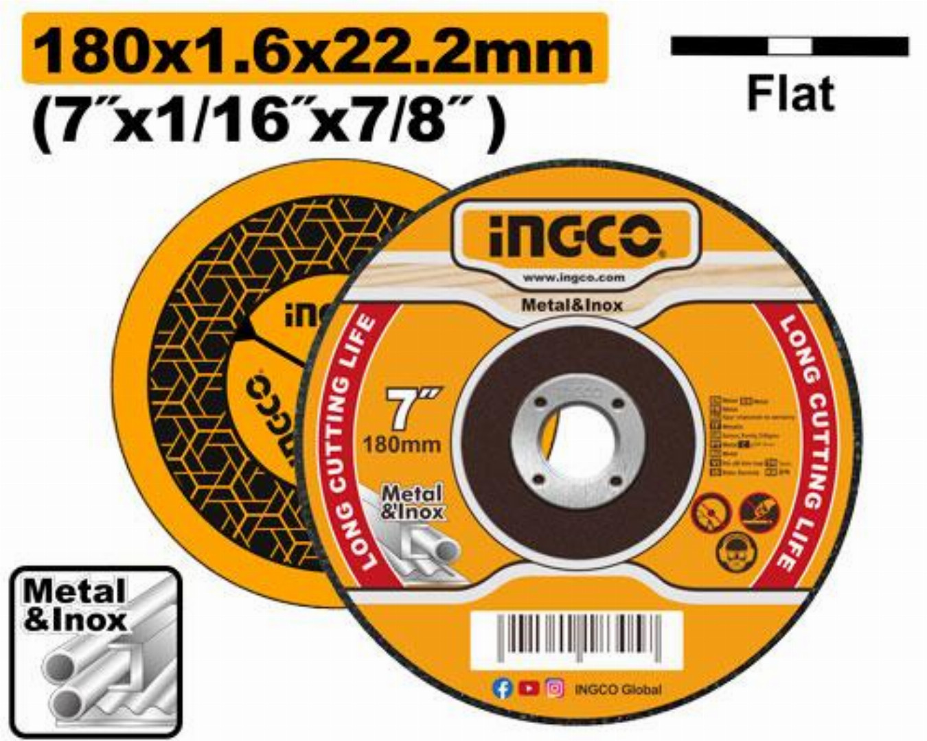 ingco,7inch,Abrasive,metal,cutting,disc-MCD161801