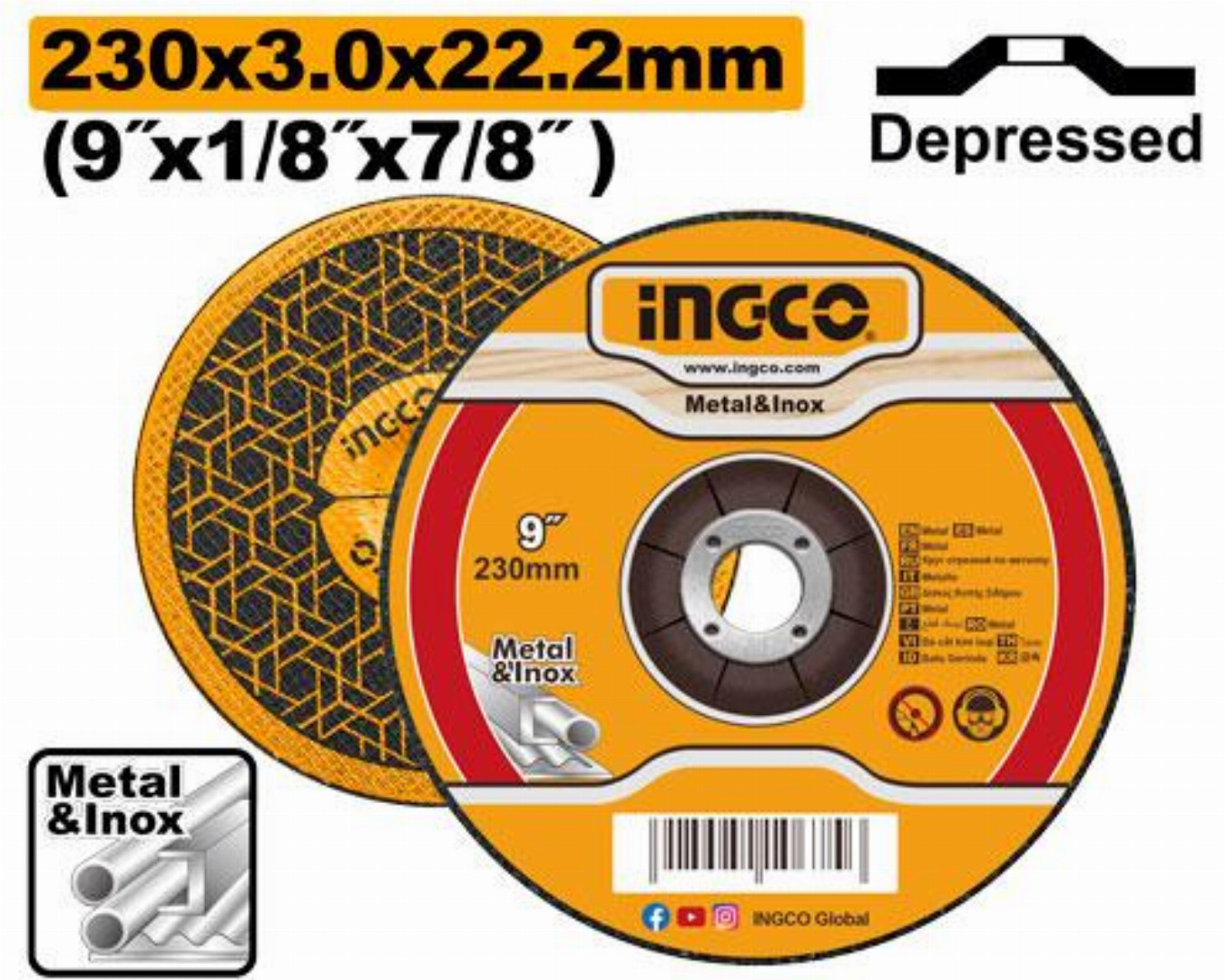 ingco,9inch,Abrasive,metal,cutting,disc-MCD302301HA
